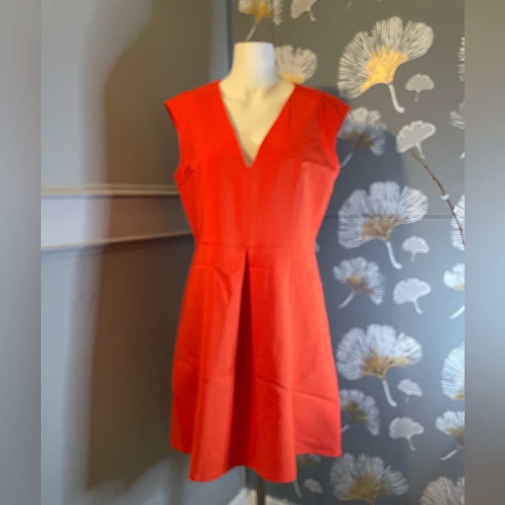 French Connection fire coral dress 12 NWT cotton/poliester